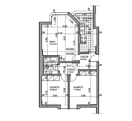 Apartamento T2 para Venda em Cascais e Estoril Planta 1
