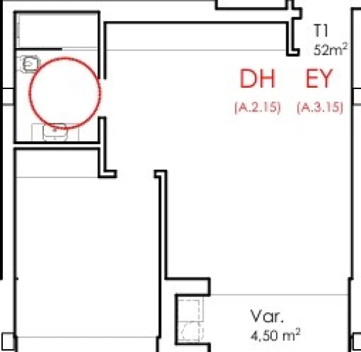 Apartamento T1 para Venda em Fânzeres e São Pedro da Cova Planta 1