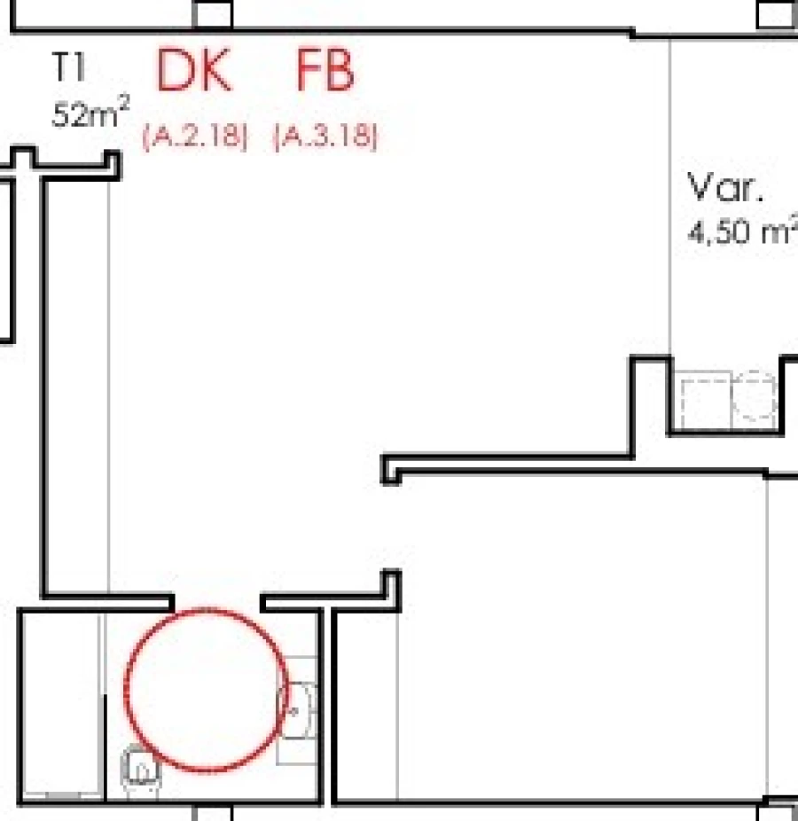 Apartamento T1 para Venda em Fânzeres e São Pedro da Cova Planta 1