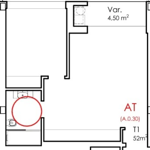 Apartamento T1 para Venda em Fânzeres e São Pedro da Cova Planta 1