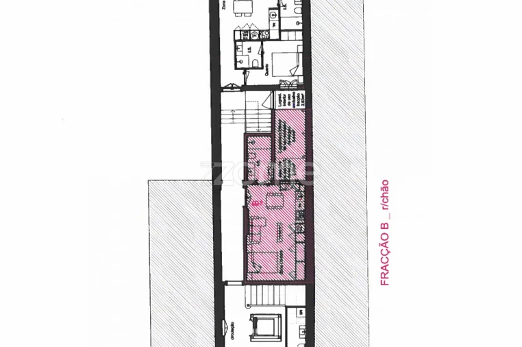 Apartamento T1 para Arrendamento em São Vicente (Braga) Planta 1