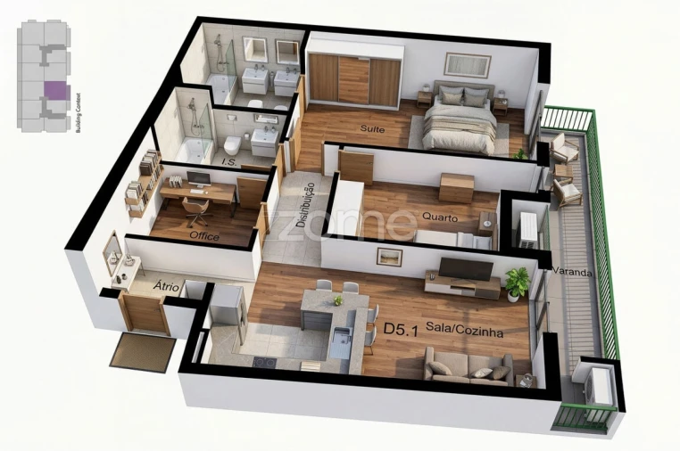 Apartamento T3 para Venda em Oliveira do Douro Planta 1