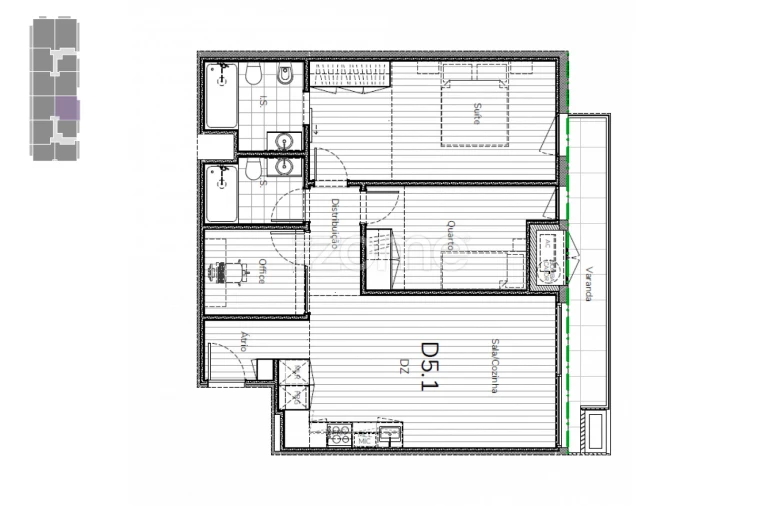 Apartamento T3 para Venda em Oliveira do Douro Planta 1
