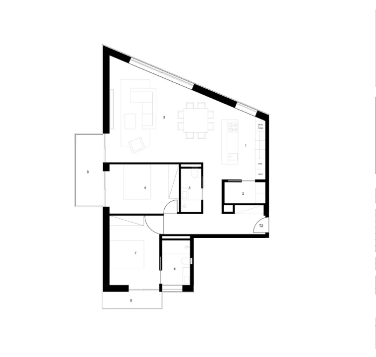 Apartamento T2 para Venda em Gondomar (São Cosme), Valbom e Jovim Planta 2