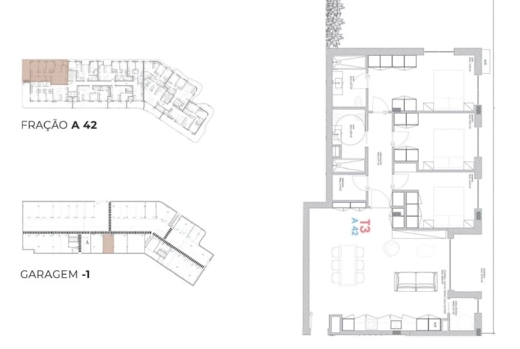 Apartamento T3 para Venda em Oliveira do Douro Planta 1