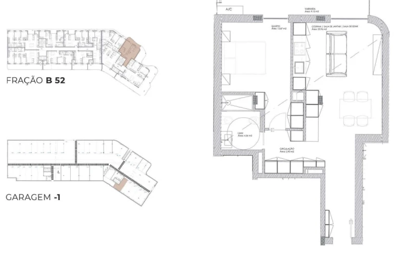 Apartamento T1 para Venda em Oliveira do Douro Planta 1