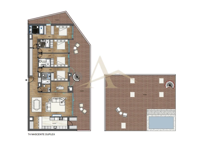 Apartamento T4 para Venda em Santa Marinha Planta 1