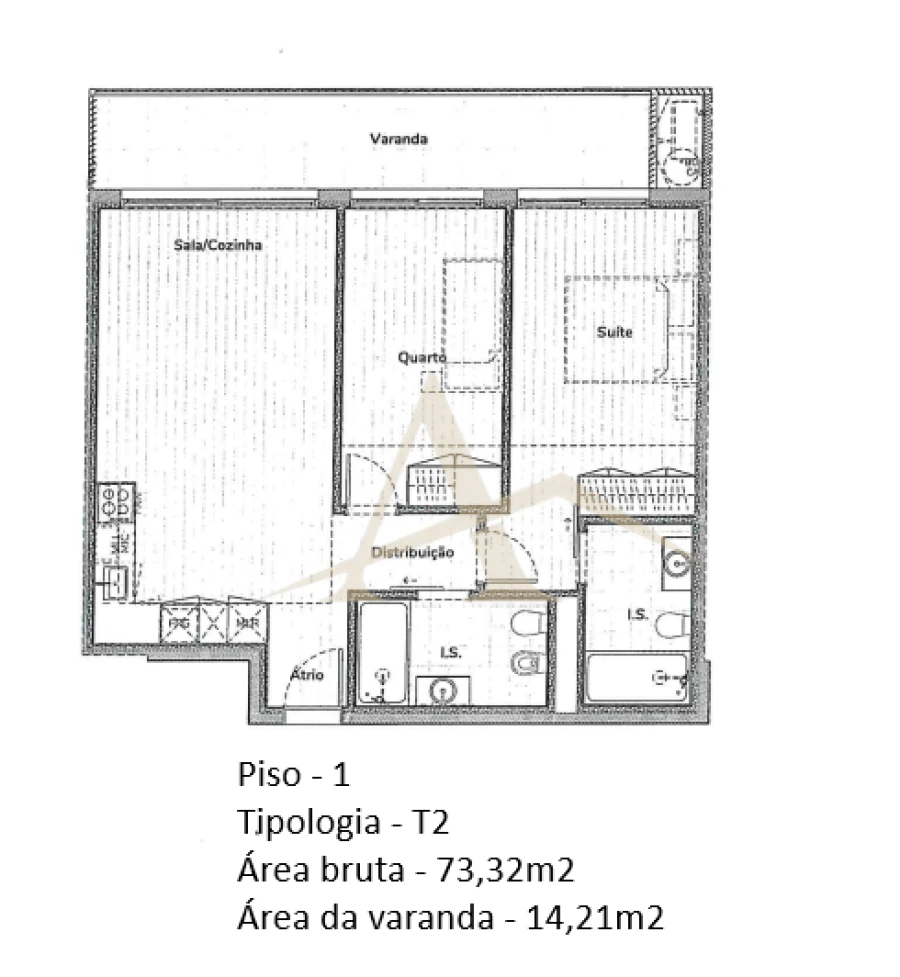 Apartamento T2 para Venda em Oliveira do Douro Planta 1