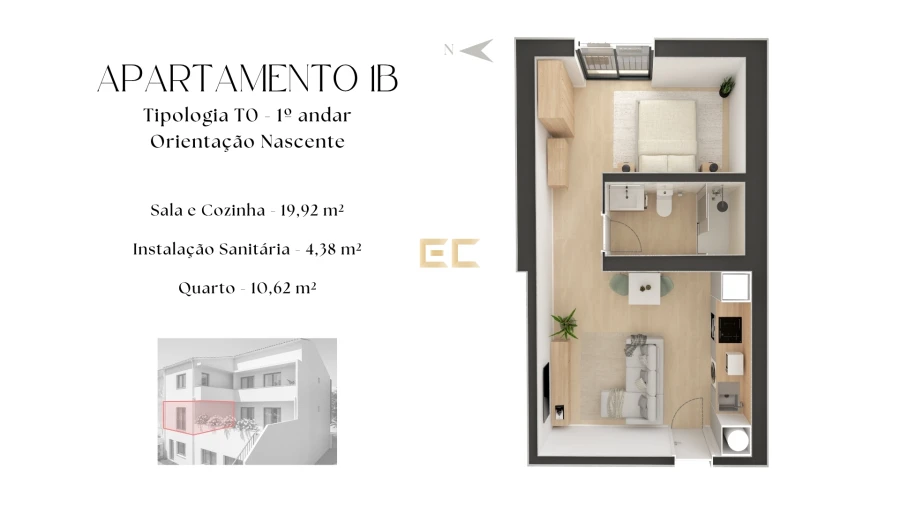 Apartamento T0 para Venda em São Pedro Planta 1