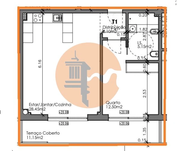 Apartamento T1 para Venda em Quelfes Foto 29