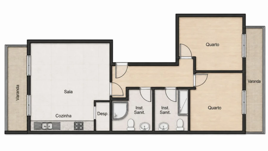 Apartamento T2 para Venda em Coimbrão Planta 1