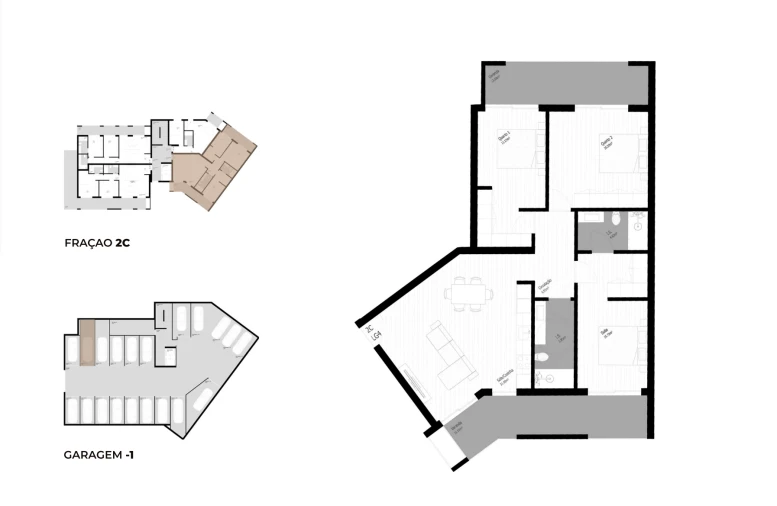 Apartamento T3 para Venda em Pedrouços Planta 1