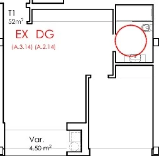 Apartamento T1 para Venda em Fânzeres e São Pedro da Cova Planta 1