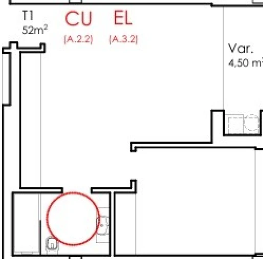 Apartamento T1 para Venda em Fânzeres e São Pedro da Cova Planta 1