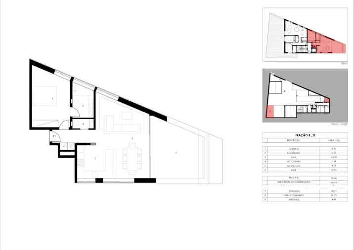 Apartamento T1 para Venda em Gondomar (São Cosme), Valbom e Jovim Planta 1
