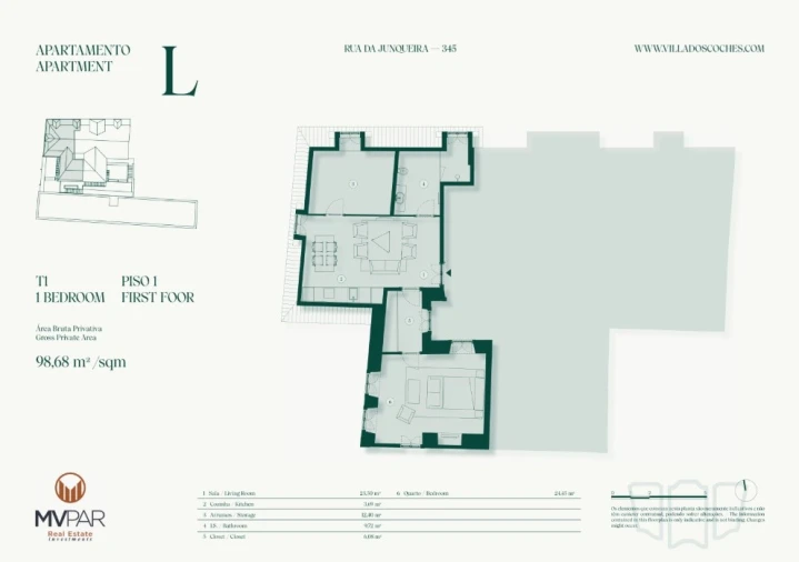 Apartamento T1 para Venda em Belém Planta 1