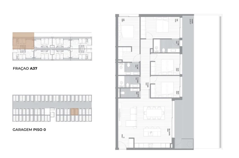 Apartamento T4 para Venda em Fânzeres e São Pedro da Cova Planta 1