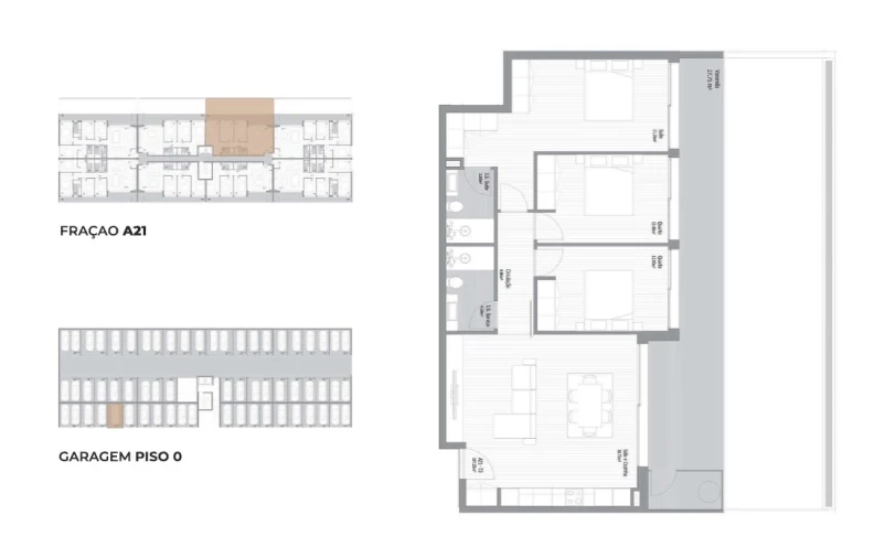 Apartamento T3 para Venda em Fânzeres e São Pedro da Cova Planta 1
