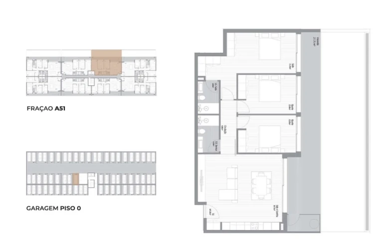 Apartamento T3 para Venda em Fânzeres e São Pedro da Cova Planta 1