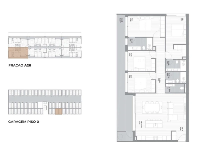 Apartamento T4 para Venda em Fânzeres e São Pedro da Cova Planta 1