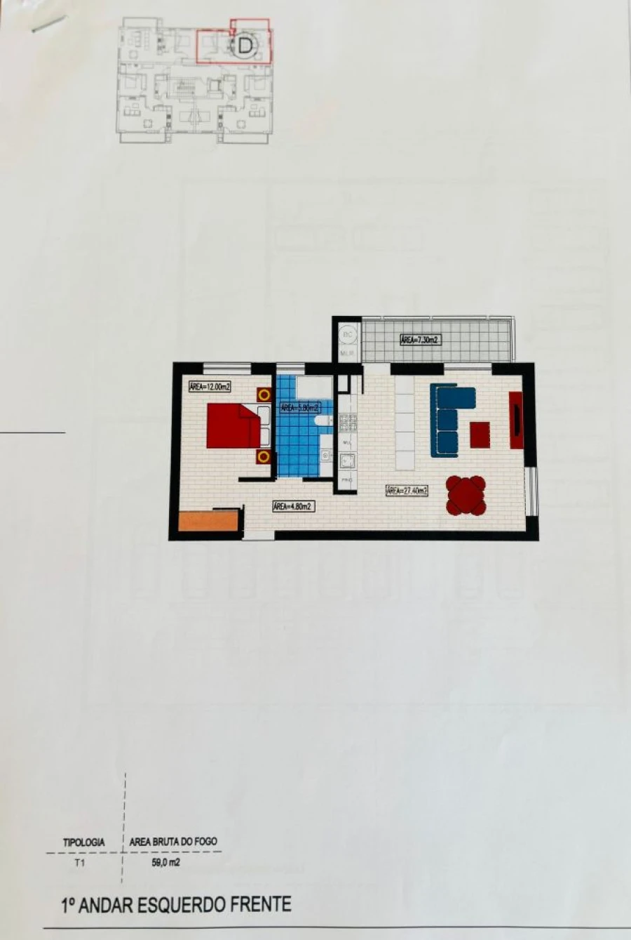 Apartamento T1 para Venda em Avanca Planta 1