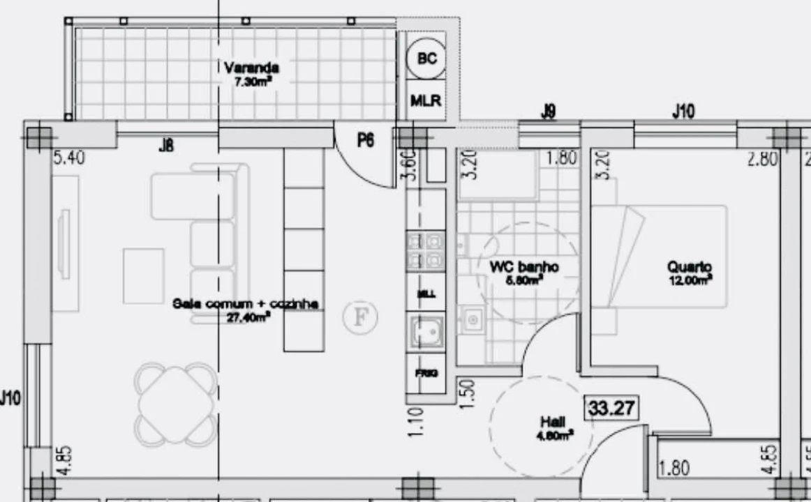 Apartamento T1 para Venda em Avanca Planta 4
