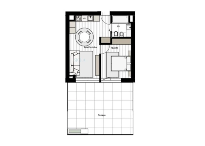 Apartamento T1 para Venda em Santa Marinha e São Pedro da Afurada Planta 1