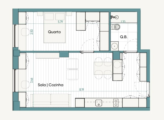 Apartamento T1 para Venda em Matosinhos e Leça da Palmeira Planta 1