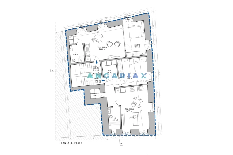 Apartamento T1 para Venda em Leiria, Pousos, Barreira e Cortes Planta 1