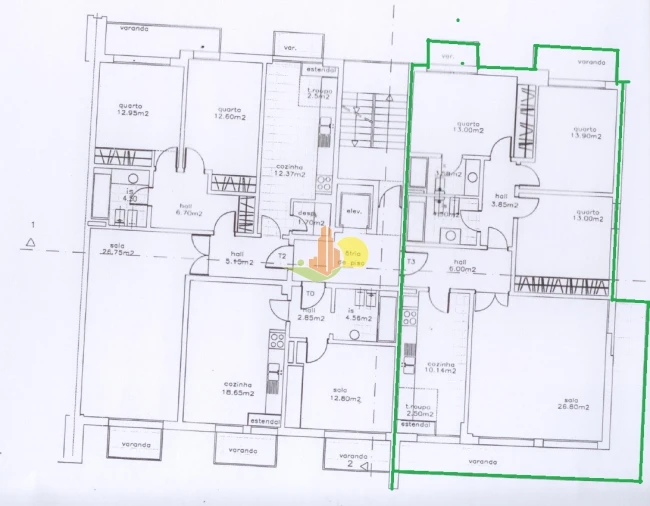 Apartamento T3 para Venda em Tavarede Planta 1