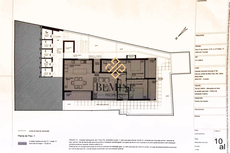 Apartamento T2 para Venda em Funchal (Santa Maria Maior) Planta 1