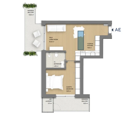 Apartamento T1 para Venda em Campanhã Planta 1