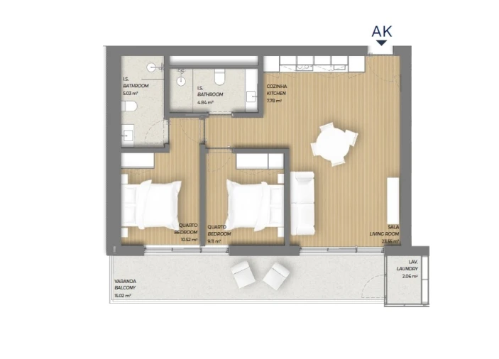 Apartamento T2 para Venda em Campanhã Planta 1