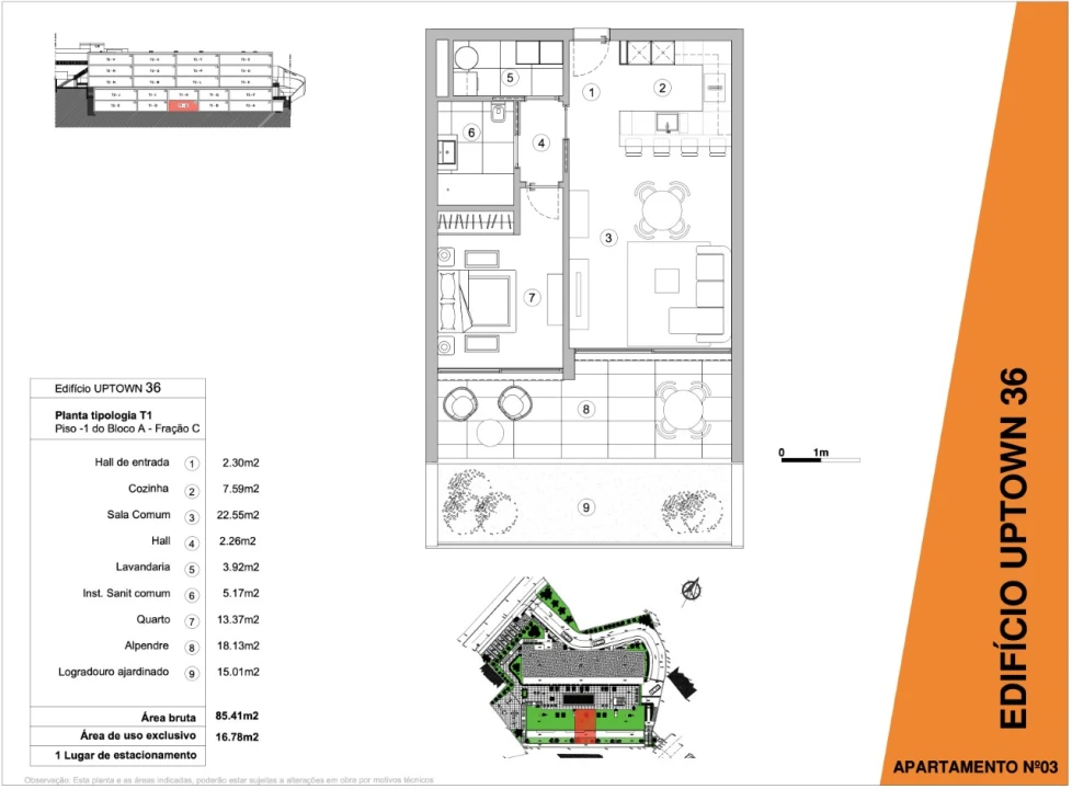 Apartamento T1 para Venda em Imaculado Coração de Maria Planta 2