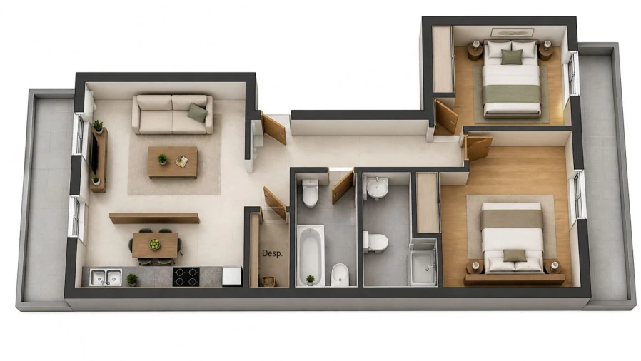 Apartamento T2 para Venda em Coimbrão Planta 2