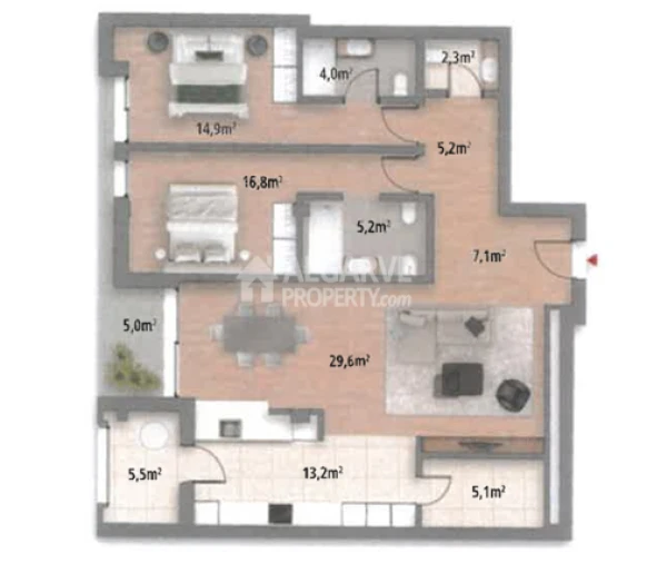 Apartamento T2 para Venda em Faro (Sé e São Pedro) Planta 1