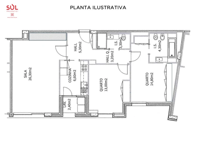 Apartamento T2 para Venda em Lumiar Planta 1
