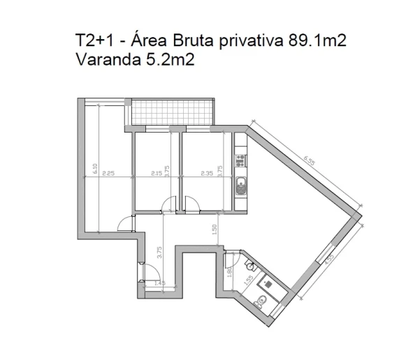 Apartamento T3 para Venda em Póvoa de Santa Iria e Forte da Casa Planta 1