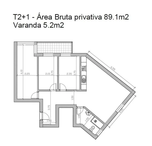 Apartamento T3 para Venda em Póvoa de Santa Iria e Forte da Casa Planta 1