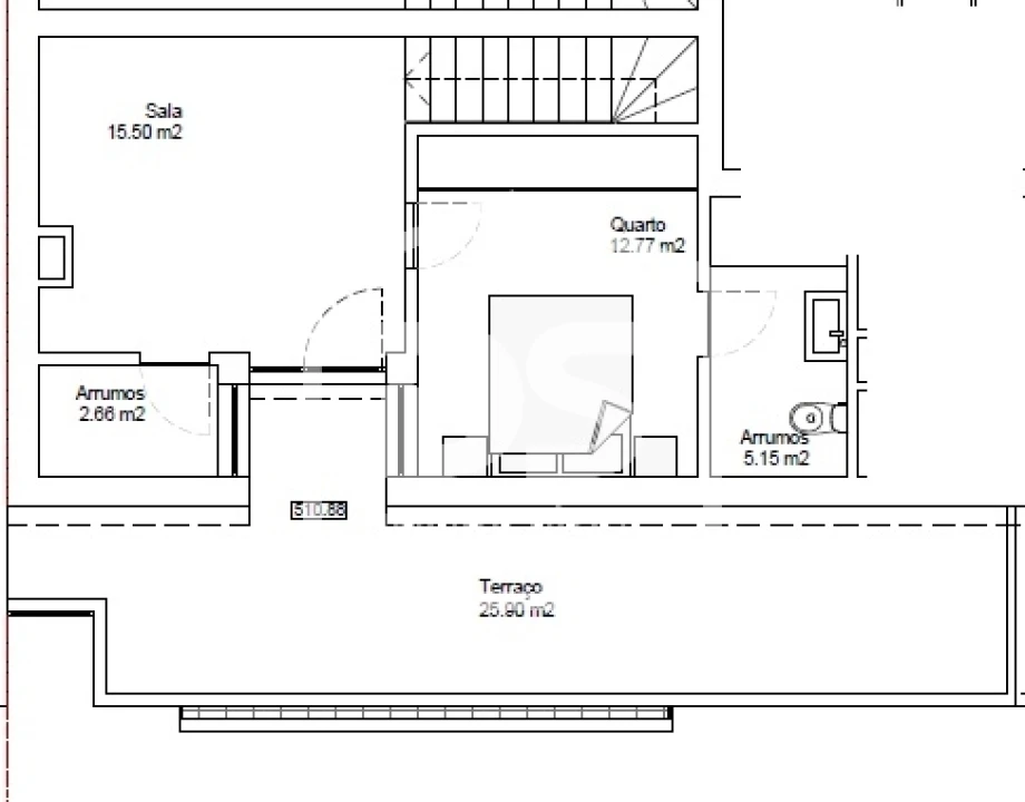 Apartamento T2 para Venda em Ranhados Planta 2