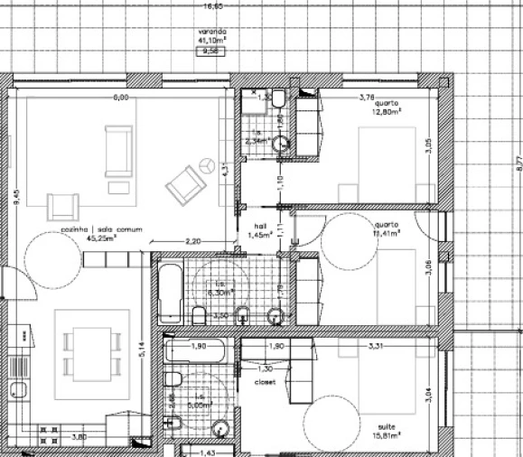 Apartamento T2 para Venda em Repeses e São Salvador Planta 1