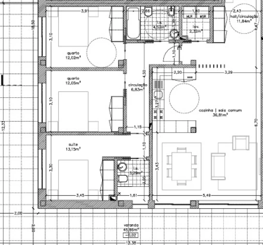 Apartamento T3 para Venda em Repeses e São Salvador Planta 1