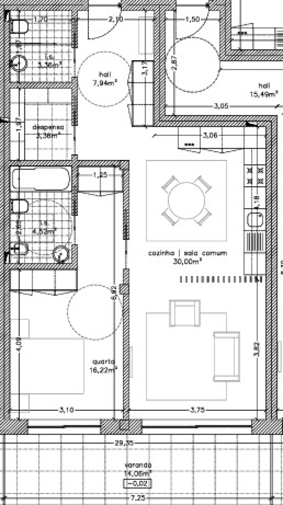 Apartamento T1 para Venda em Repeses e São Salvador Planta 1