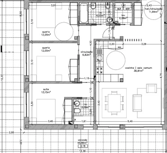 Apartamento T3 para Venda em Repeses e São Salvador Planta 1