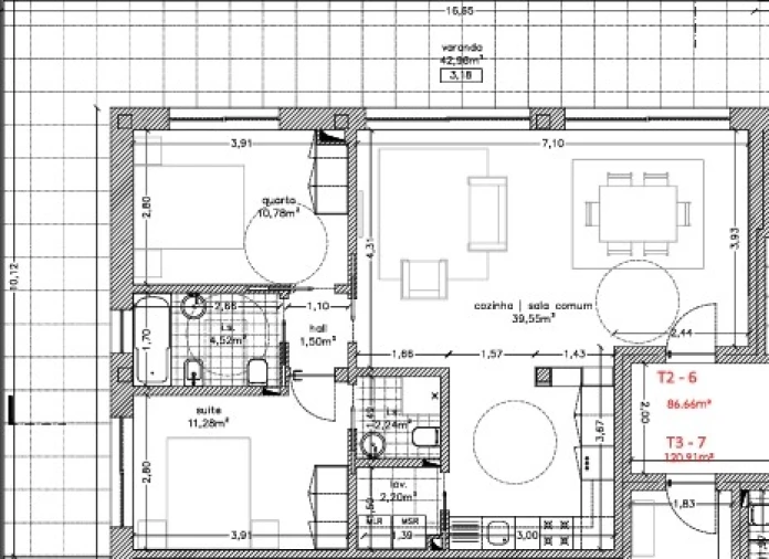Apartamento T2 para Venda em Repeses e São Salvador Planta 1
