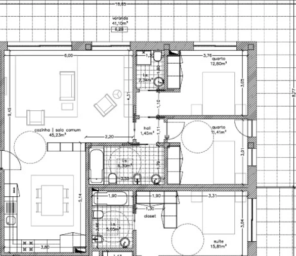 Apartamento T2 para Venda em Repeses e São Salvador Planta 1