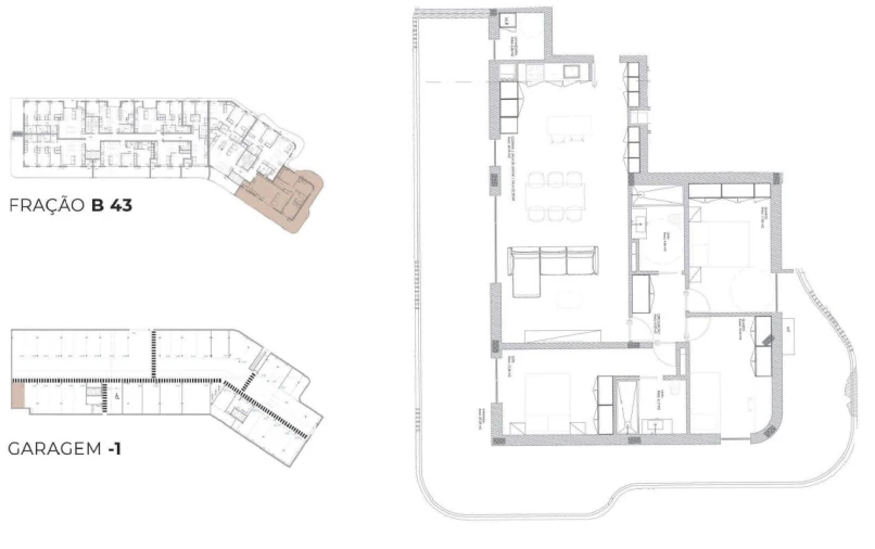 Apartamento T3 para Venda em Oliveira do Douro Planta 1