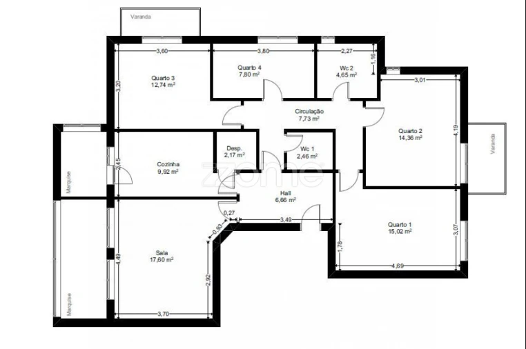 Apartamento T4 para Venda em Póvoa de Varzim, Beiriz e Argivai Planta 1