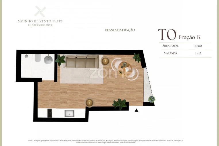 Apartamento T1 para Venda em Matosinhos e Leça da Palmeira Planta 1