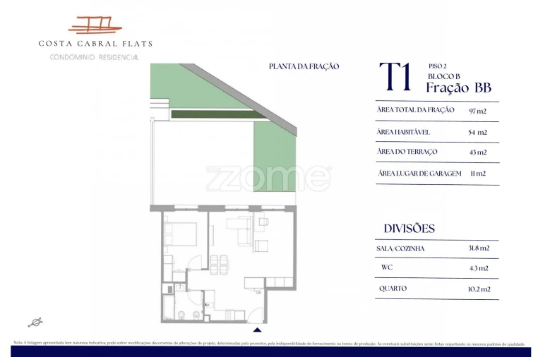 Apartamento T1 para Venda em Paranhos Planta 1